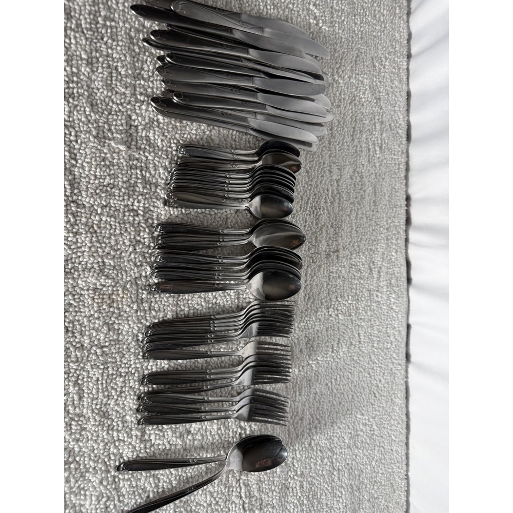Simeon L. & George H. Rogers Co Stainless Flatware Enchantment‎ Set 77pc - Picture 11 of 11